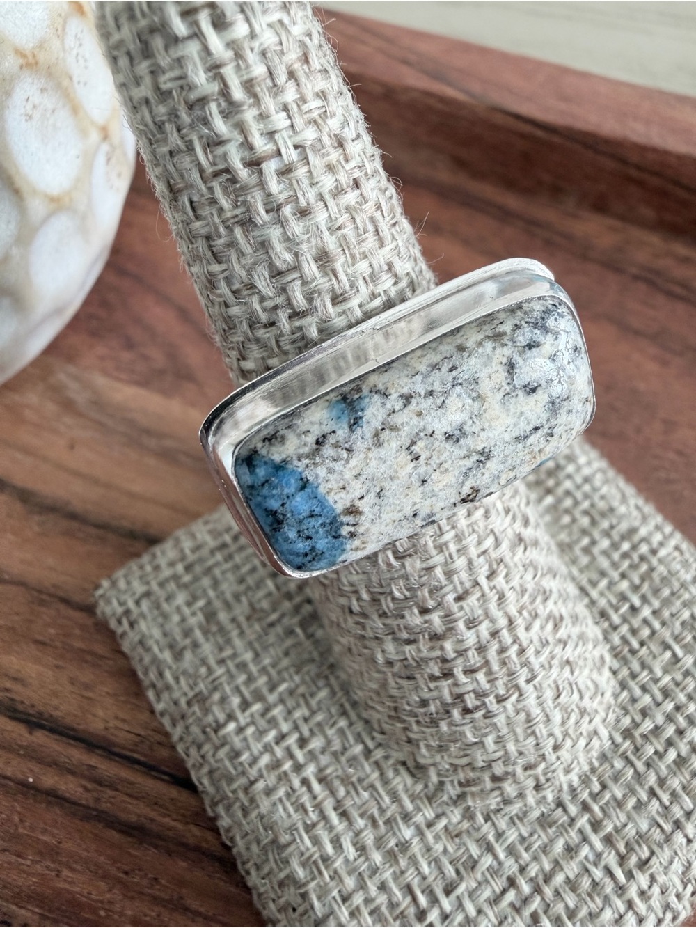 Sterling Silver K2 Jasper Stone Statement Ring Size 7.5-8